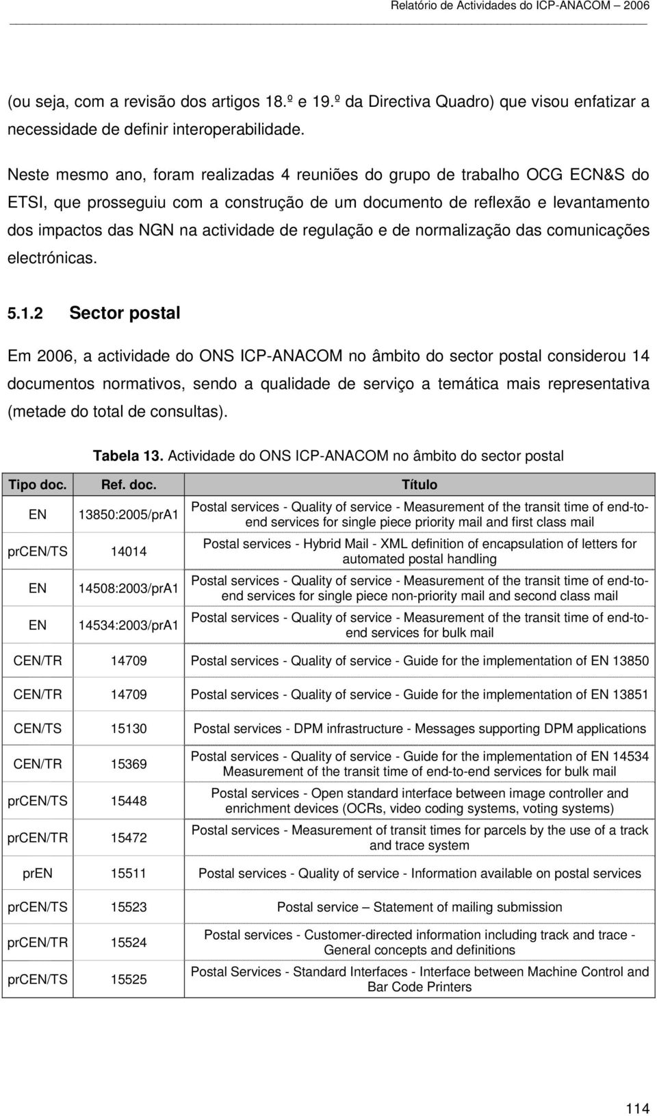 regulação e de normalização das comunicações electrónicas. 5.1.