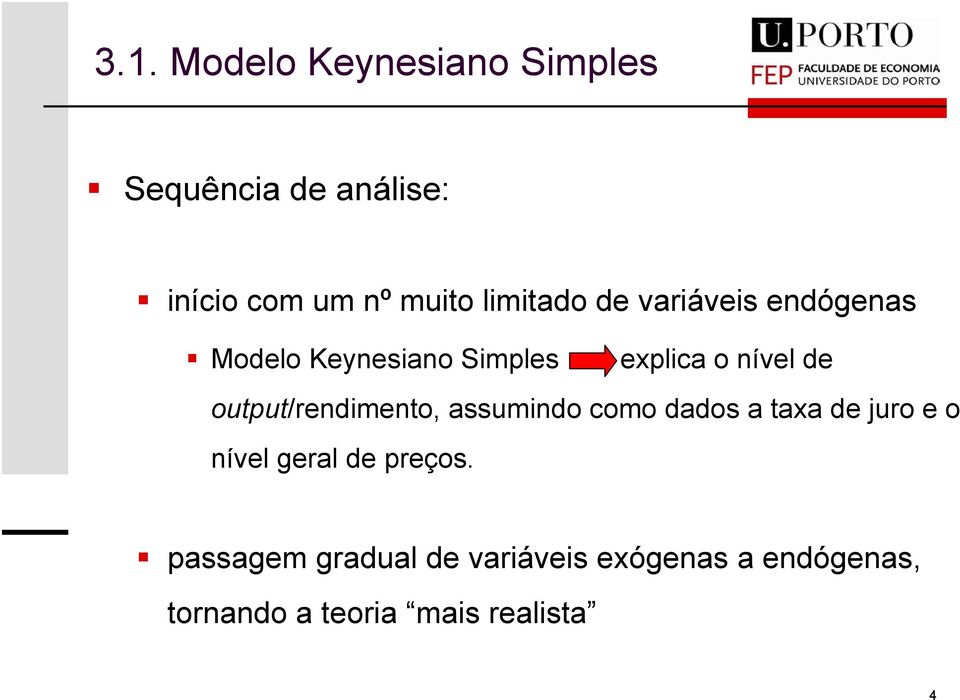 oupu/rendimeno, assumindo omo dados a axa de juro e o nível geral de preços.