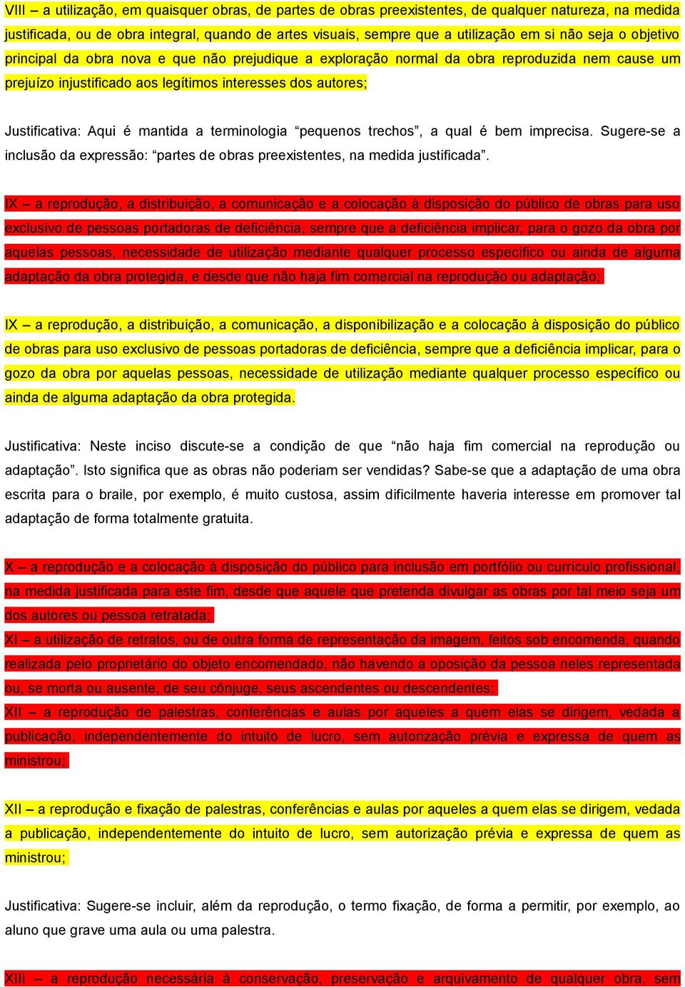 mantida a terminologia pequenos trechos, a qual é bem imprecisa. Sugere-se a inclusão da expressão: partes de obras preexistentes, na medida justificada.