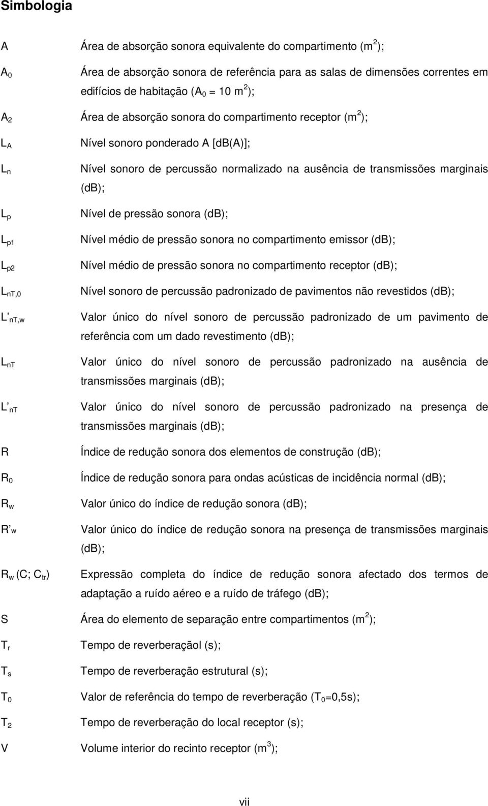 (db); Nível de pressão sonora (db); Nível médio de pressão sonora no compartimento emissor (db); Nível médio de pressão sonora no compartimento receptor (db); Nível sonoro de percussão padronizado de