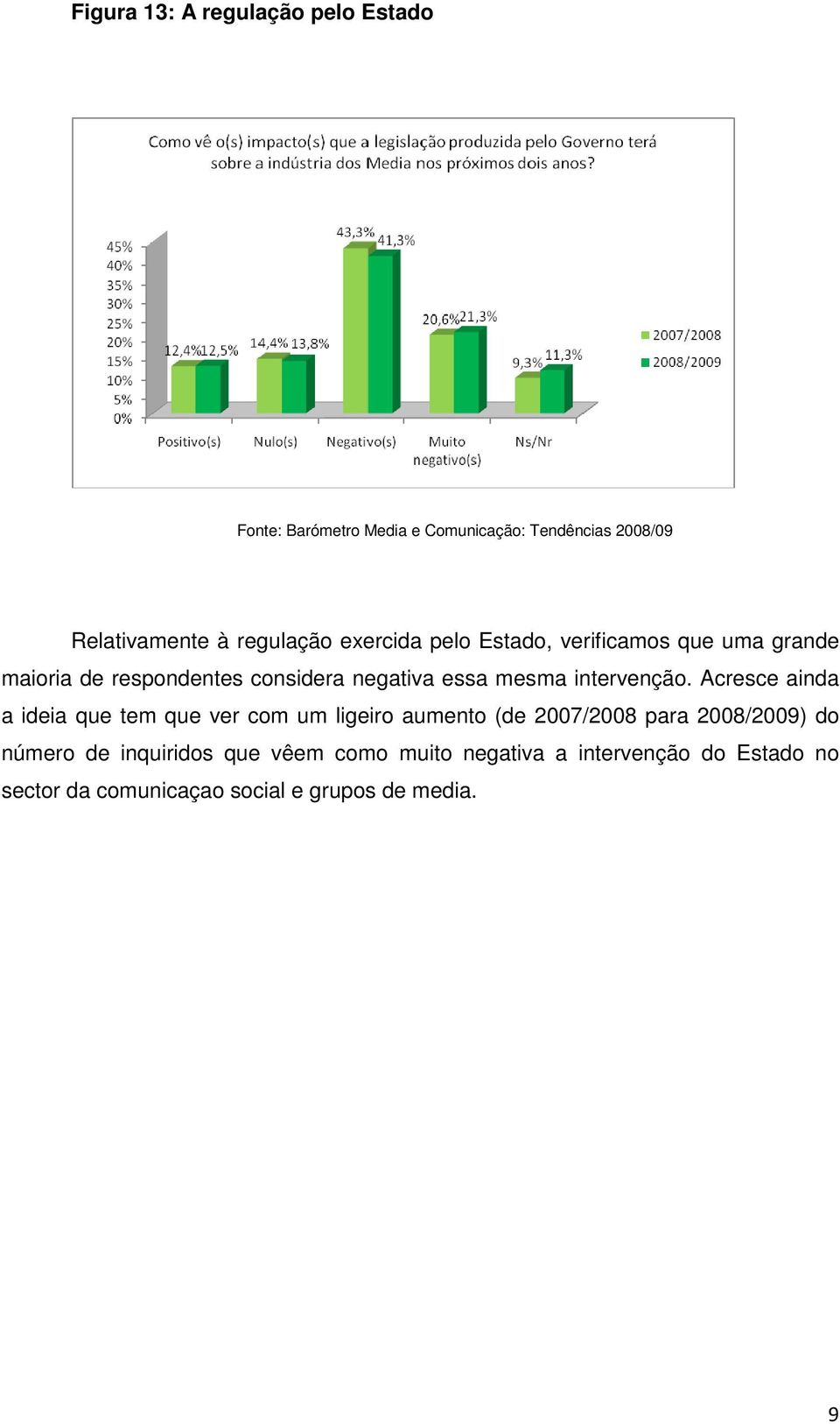 Acresce ainda a ideia que tem que ver com um ligeiro aumento (de 2007/2008 para 2008/2009) do