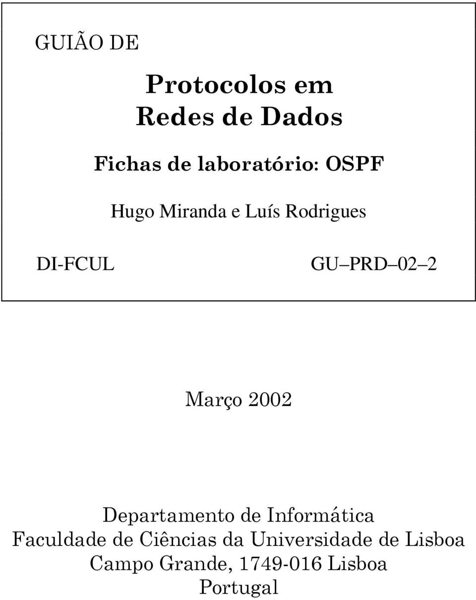 2002 Departamento de Informática Faculdade de Ciências da