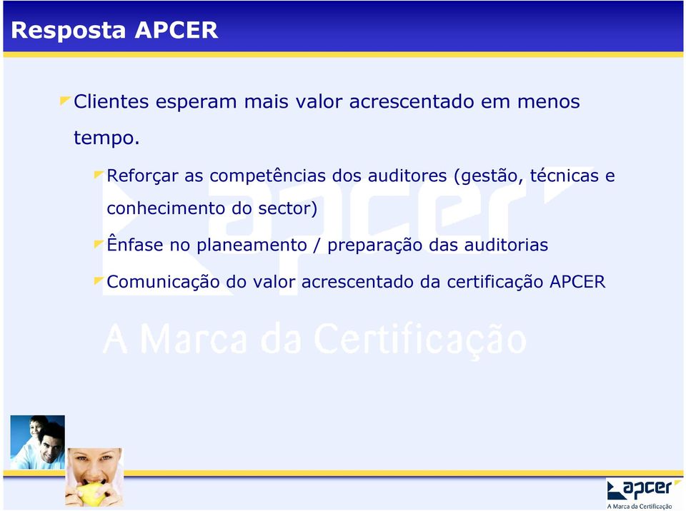 Reforçar as competências dos auditores (gestão, técnicas e