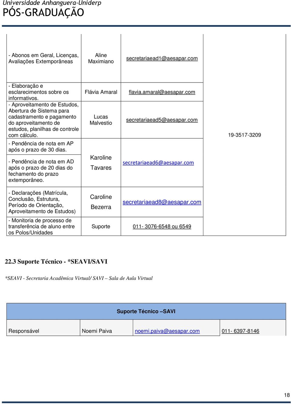 - Pendência de nota em AD após o prazo de 20 dias do fechamento do prazo extemporâneo. Flávia Amaral Lucas Malvestio Karoline Tavares flavia.amaral@aesapar.com secretariaead5@aesapar.