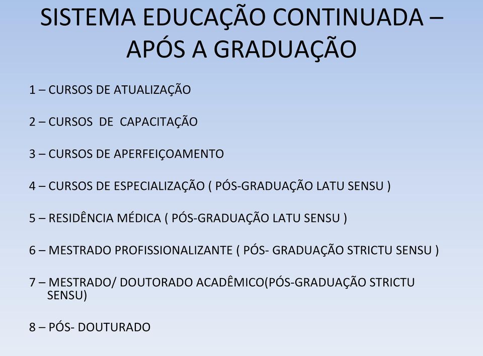 RESIDÊNCIA MÉDICA ( PÓS- GRADUAÇÃO LATU SENSU ) 6 MESTRADO PROFISSIONALIZANTE ( PÓS-