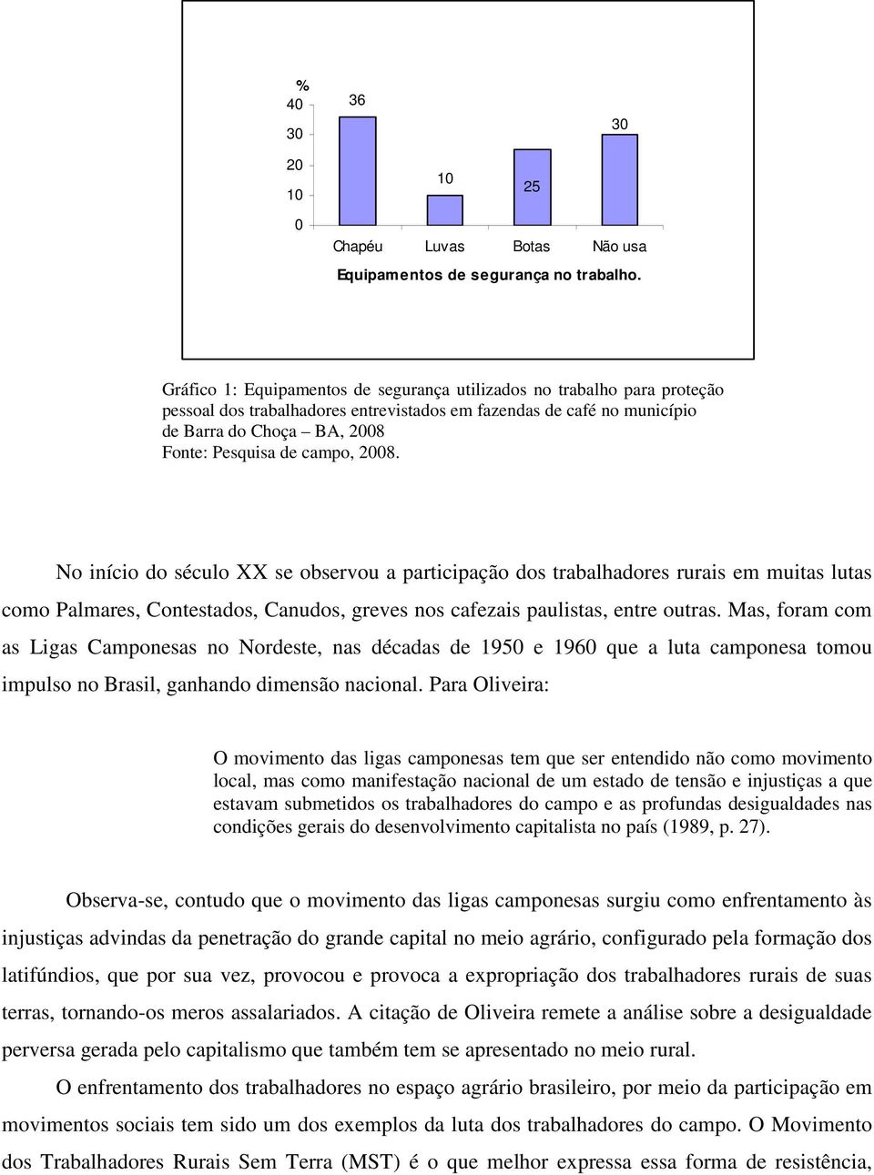 2008. No início do século XX se observou a participação dos trabalhadores rurais em muitas lutas como Palmares, Contestados, Canudos, greves nos cafezais paulistas, entre outras.