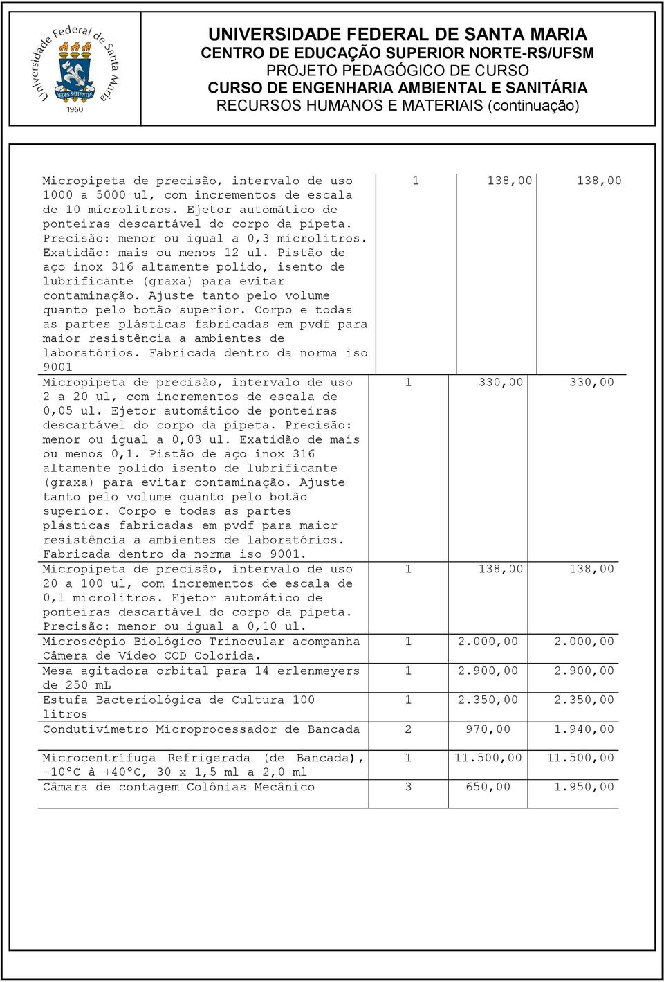 Precisão: menor ou igual a 0,3 microlitros. Exatidão: mais ou menos 12 ul. Pistão de aço inox 316 altamente polido, isento de lubrificante (graxa) para evitar contaminação.