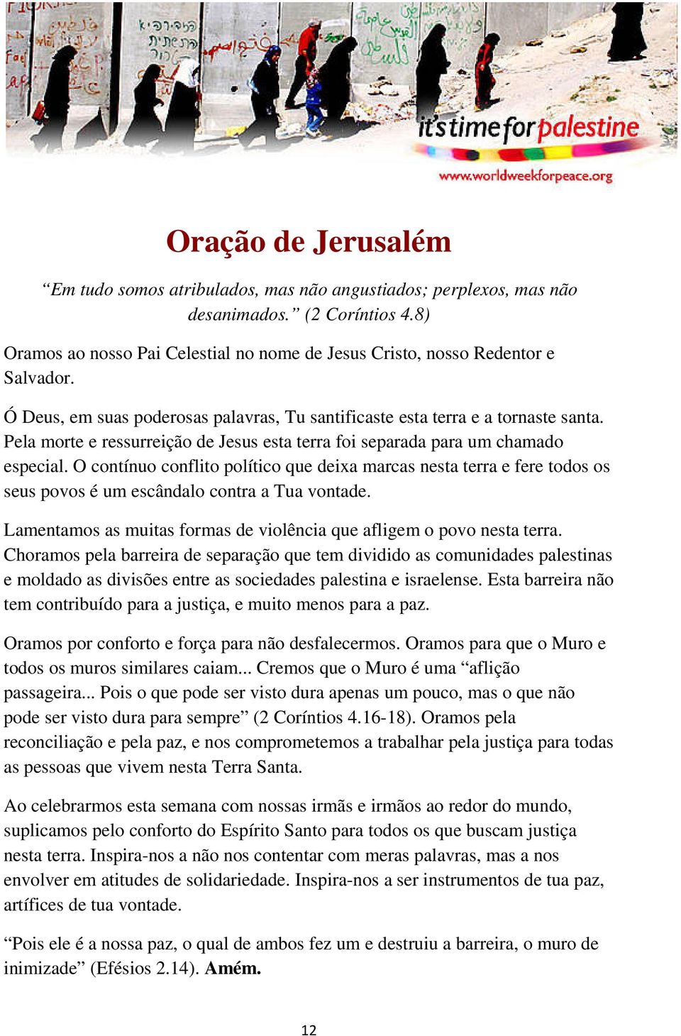 O contínuo conflito político que deixa marcas nesta terra e fere todos os seus povos é um escândalo contra a Tua vontade. Lamentamos as muitas formas de violência que afligem o povo nesta terra.