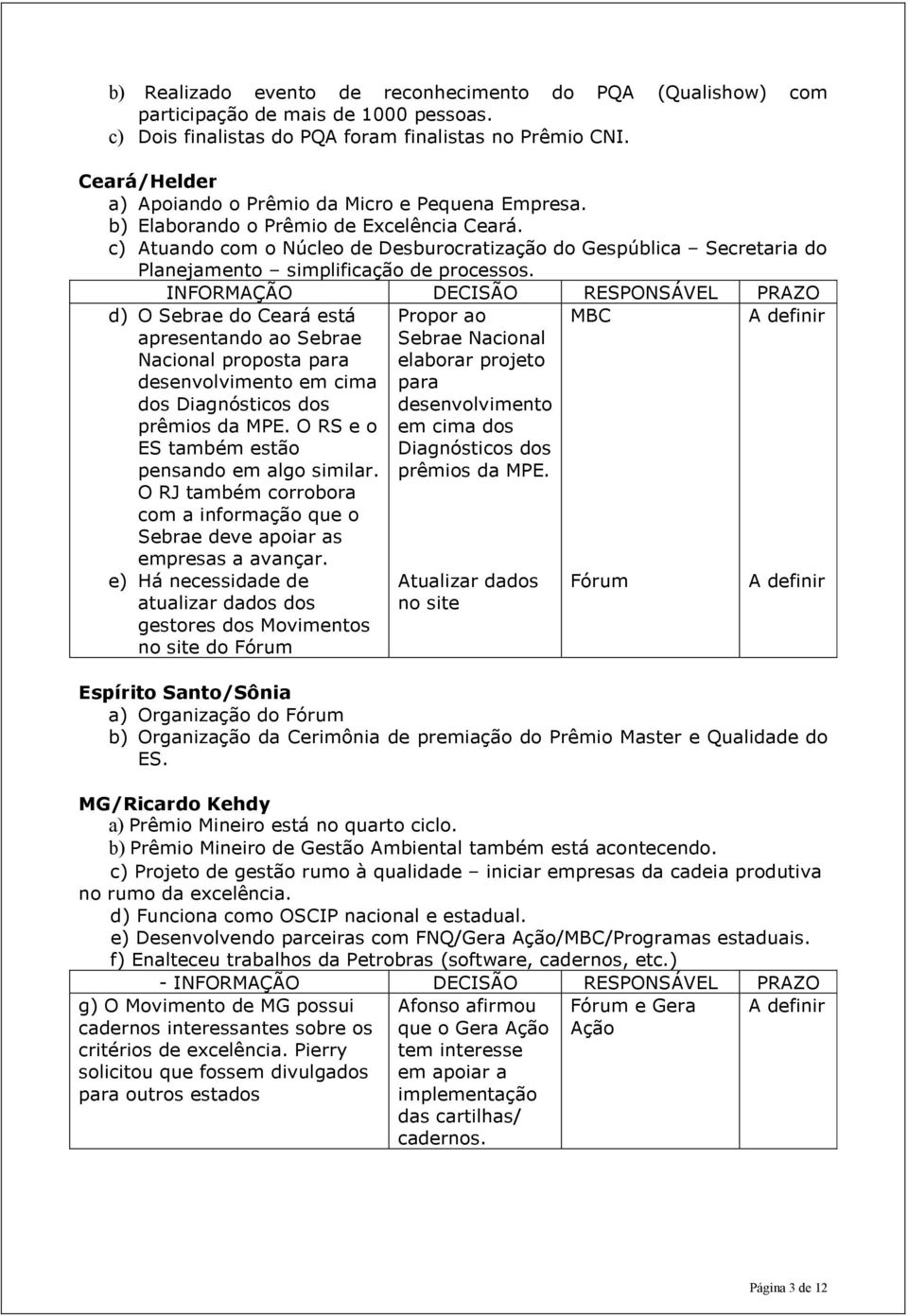 c) Atuando com o Núcleo de Desburocratização do Gespública Secretaria do Planejamento simplificação de processos.