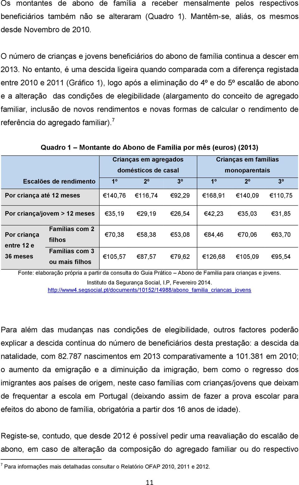 No entanto, é uma descida ligeira quando comparada com a diferença registada entre 2010 e 2011 (Gráfico 1), logo após a eliminação do 4º e do 5º escalão de abono e a alteração das condições de