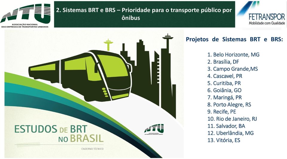 Cascavel, PR 5. Curitiba, PR 6. Goiânia, GO 7. Maringá, PR 8. Porto Alegre, RS 9.