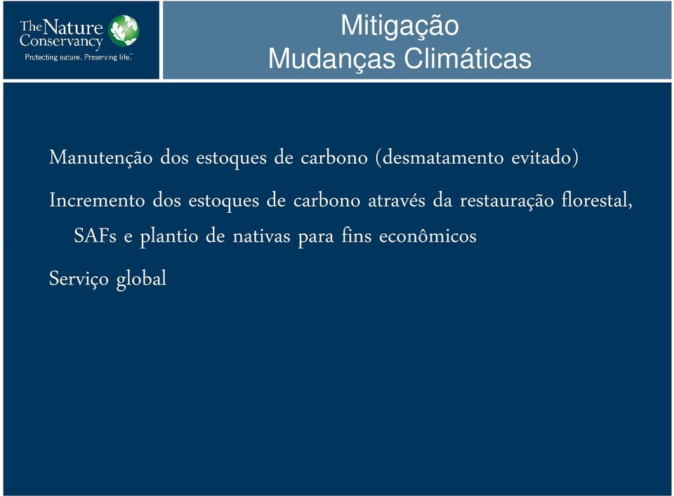 estoques de carbono através da restauração florestal,