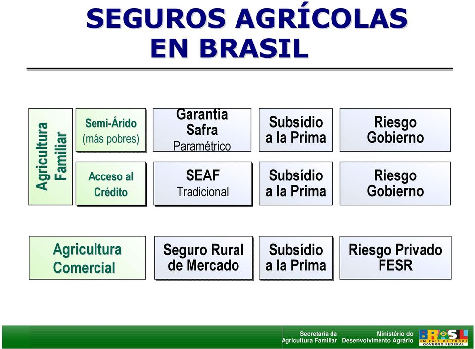 Prima Riesgo Gobierno Acceso al Crédito SEAF Tradicional Subsídio a