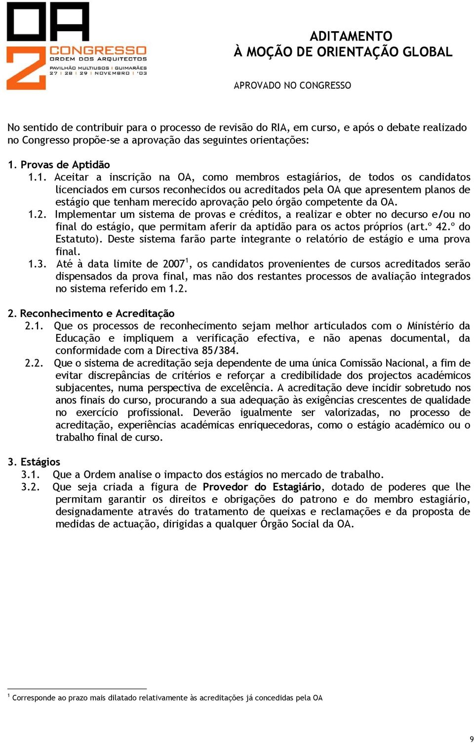 Provas de Aptidão 1.