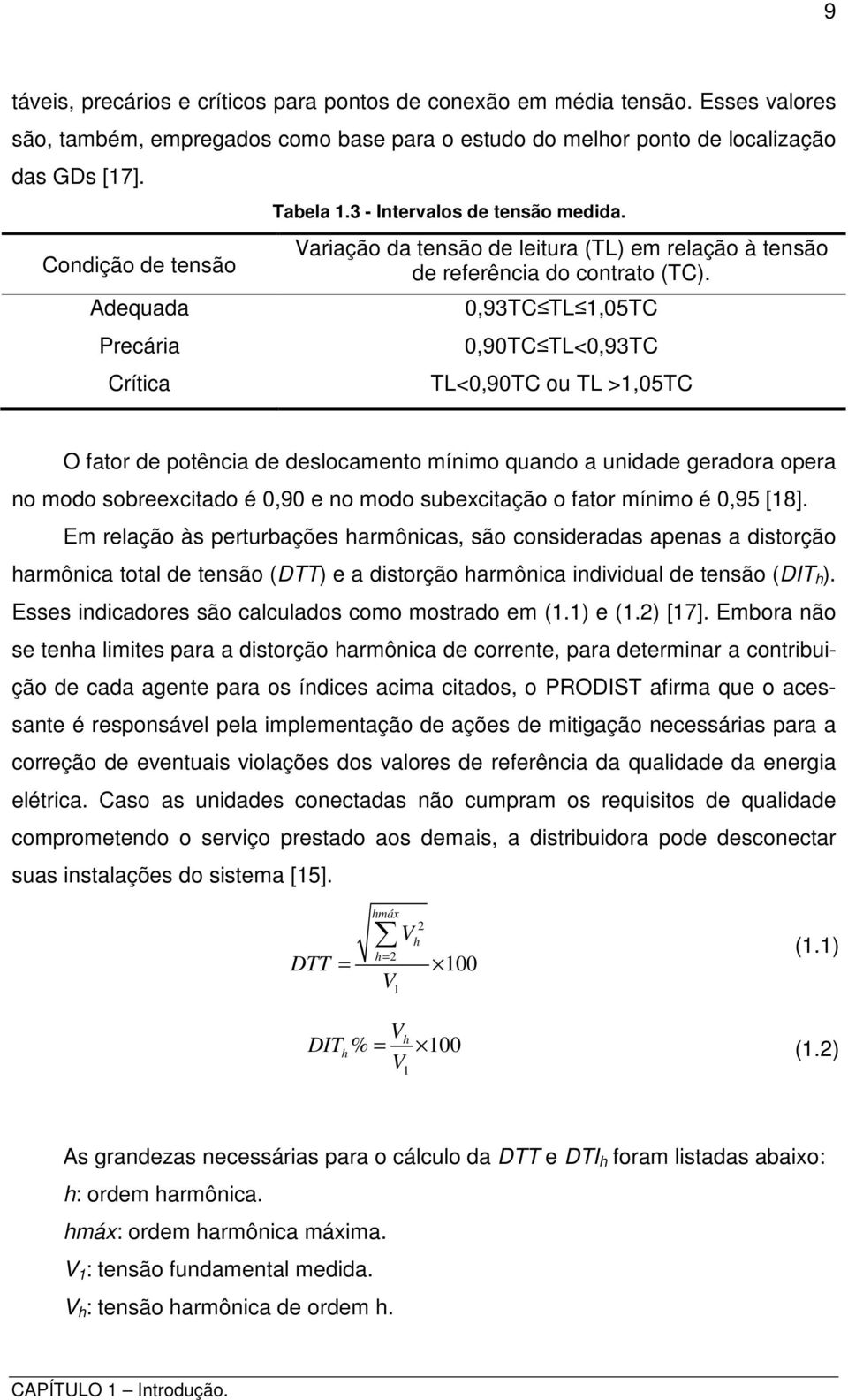 0,93TC TL 1,05TC 0,90TC TL<0,93TC TL<0,90TC ou TL >1,05TC O fator de potência de deslocamento mínimo quando a unidade geradora opera no modo sobreexcitado é 0,90 e no modo subexcitação o fator mínimo