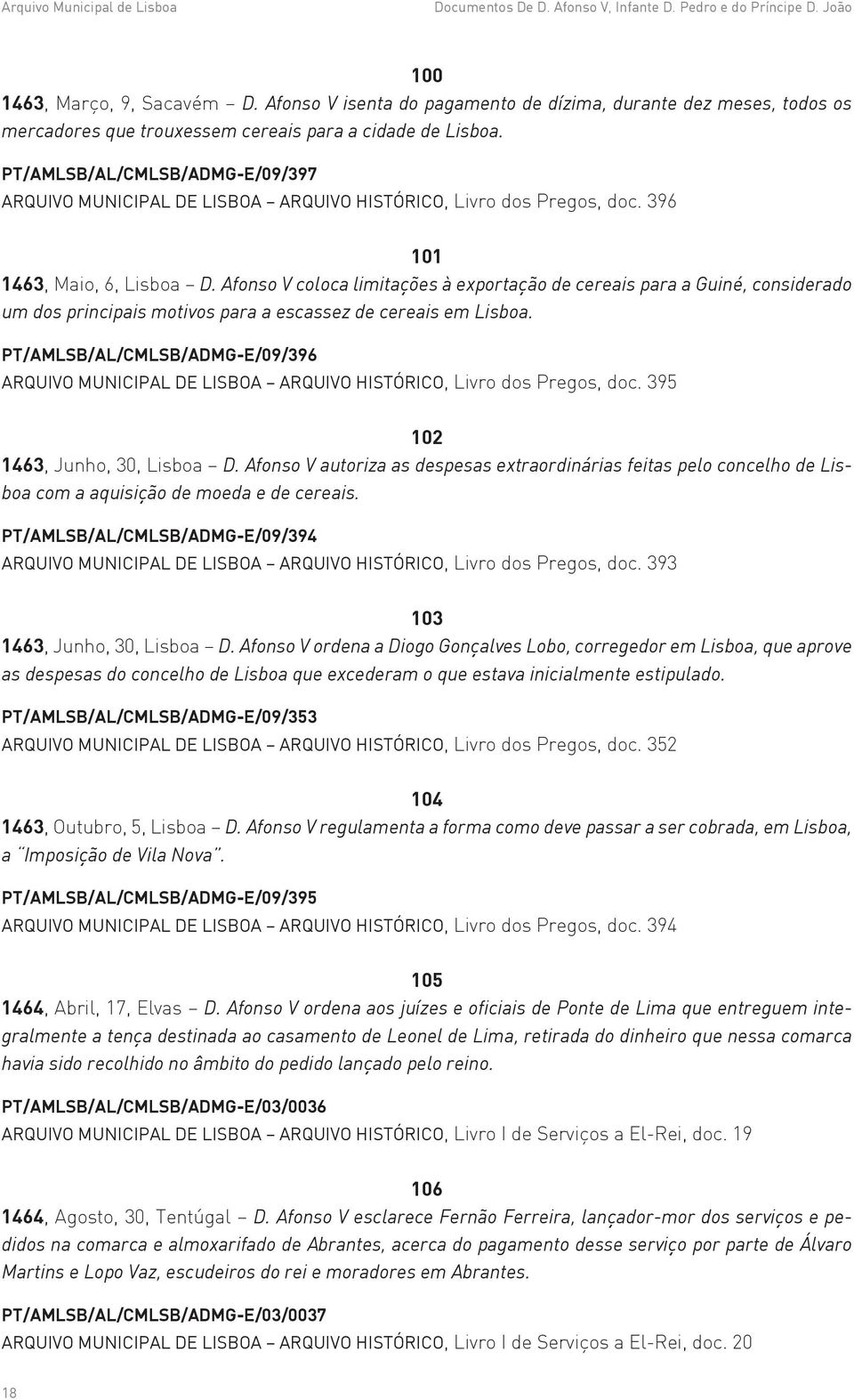 Afonso V coloca limitações à exportação de cereais para a Guiné, considerado um dos principais motivos para a escassez de cereais em Lisboa.