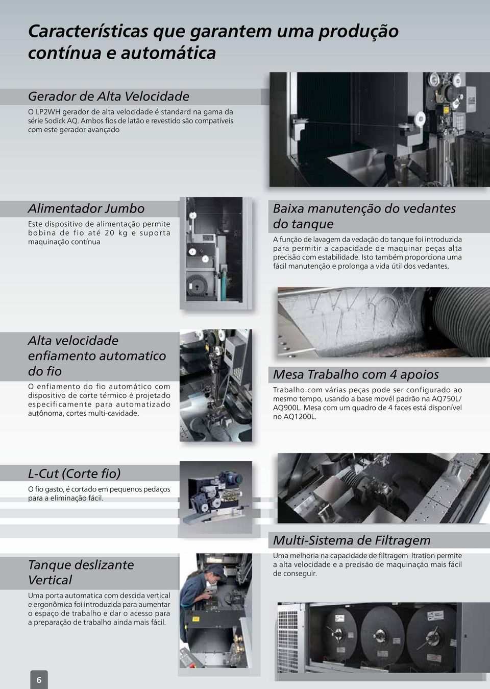 manutenção do vedantes do tanque A função de lavagem da vedação do tanque foi introduzida para permitir a capacidade de maquinar peças alta precisão com estabilidade.