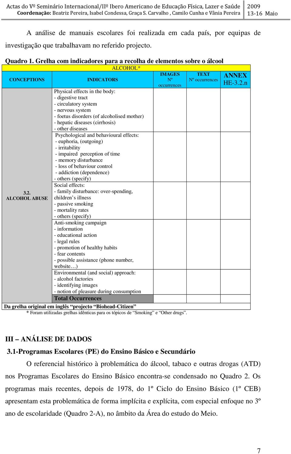 ALCOHOL ABUSE INDICATORS ALCOHOL* Physical effects in the body: - digestive tract - circulatory system - nervous system - foetus disorders (of alcoholised mother) - hepatic diseases (cirrhosis) -