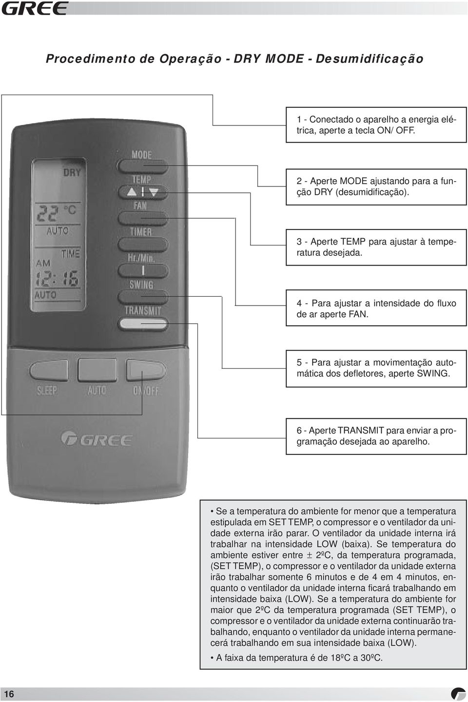 6 - Aperte TRANSMIT para enviar a programação desejada ao aparelho.