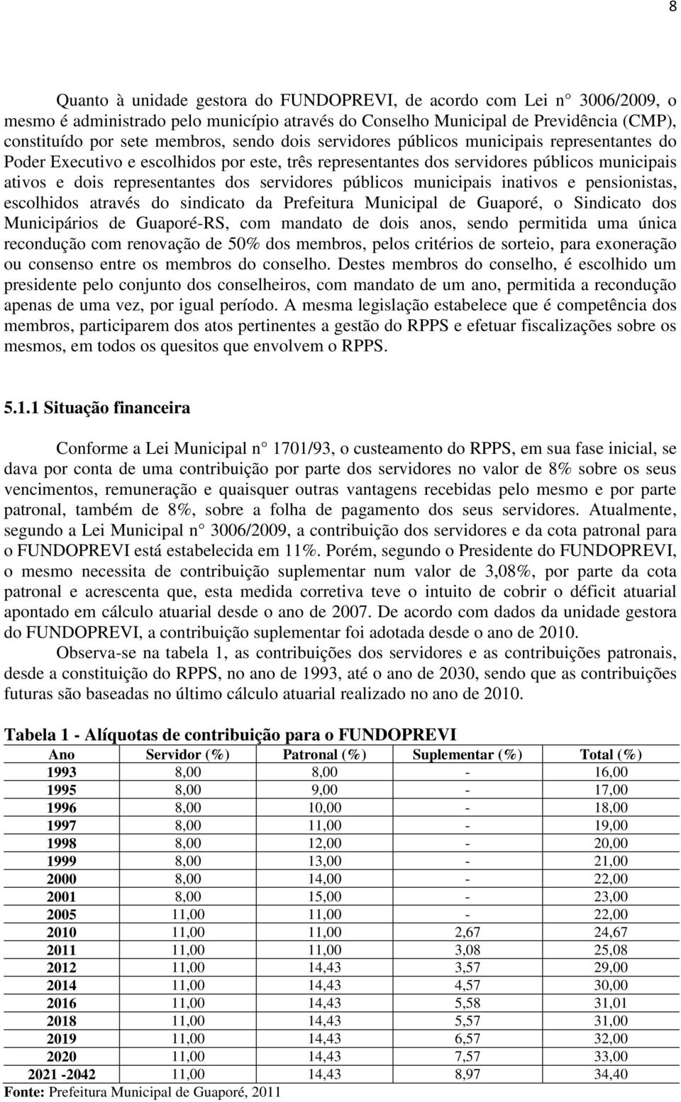 públicos municipais inativos e pensionistas, escolhidos através do sindicato da Prefeitura Municipal de Guaporé, o Sindicato dos Municipários de Guaporé-RS, com mandato de dois anos, sendo permitida