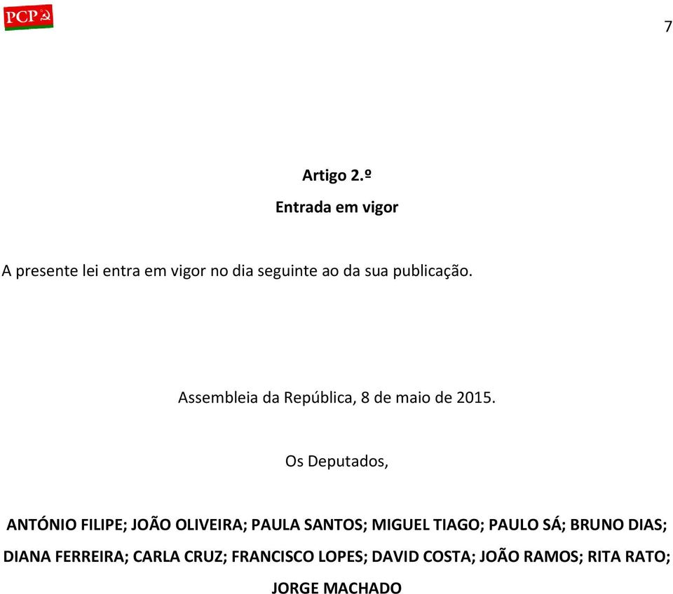 publicação. Assembleia da República, 8 de maio de 2015.