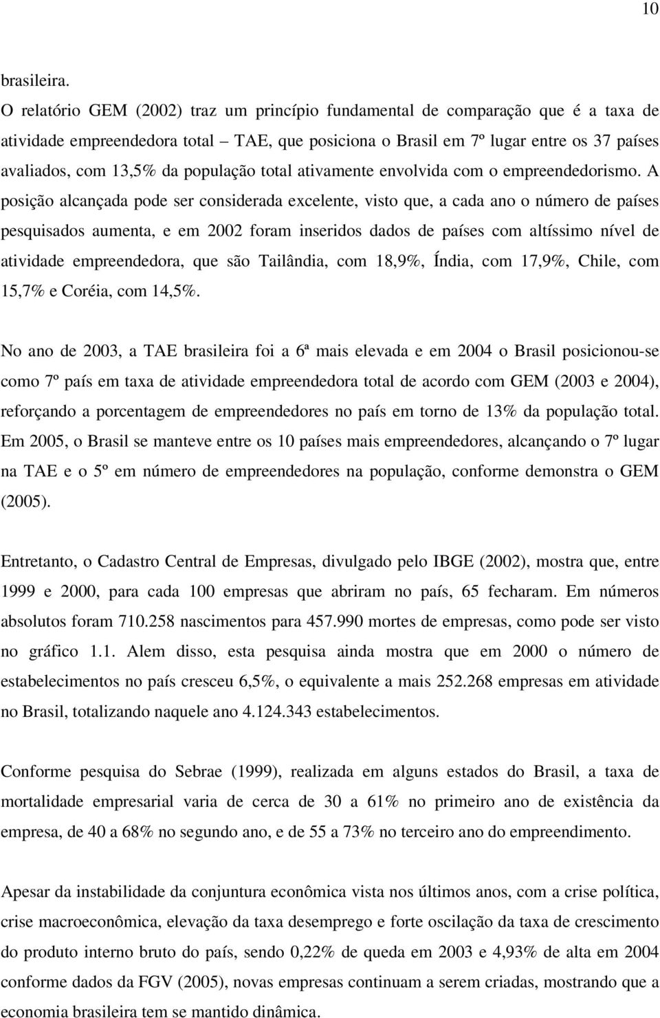 população total ativamente envolvida com o empreendedorismo.