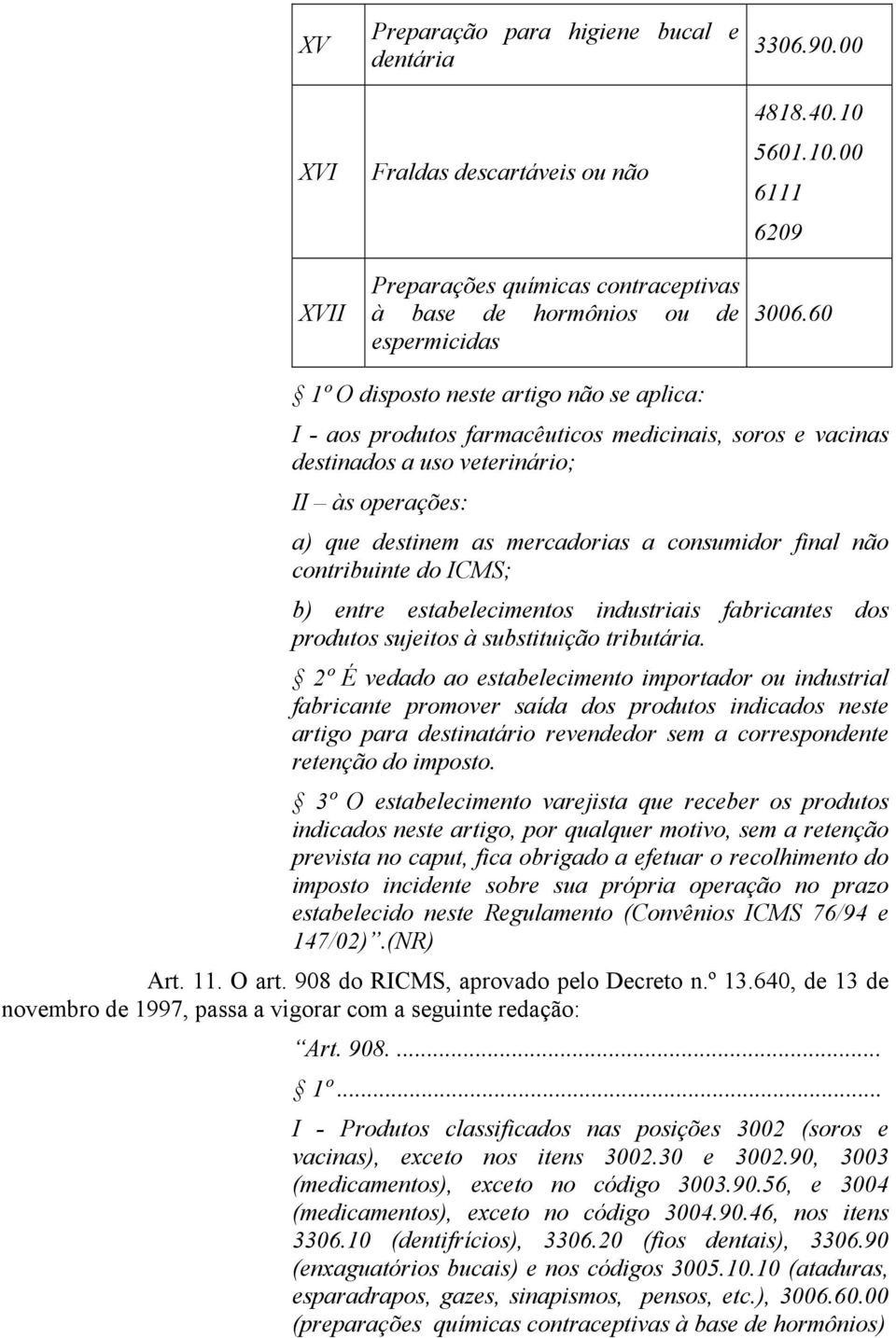 final não contribuinte do ICMS; b) entre estabelecimentos industriais fabricantes dos produtos sujeitos à substituição tributária.