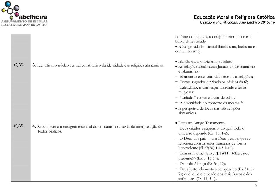 As religiões abraâmicas: Judaísmo, Cristianismo e Islamismo.