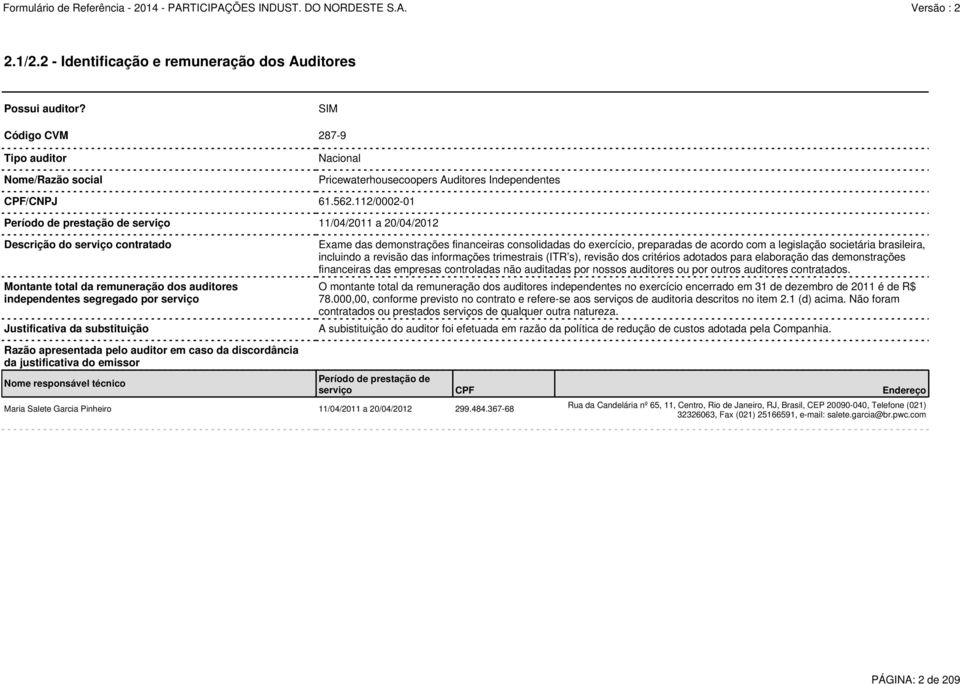 substituição Exame das demonstrações financeiras consolidadas do exercício, preparadas de acordo com a legislação societária brasileira, incluindo a revisão das informações trimestrais (ITR s),