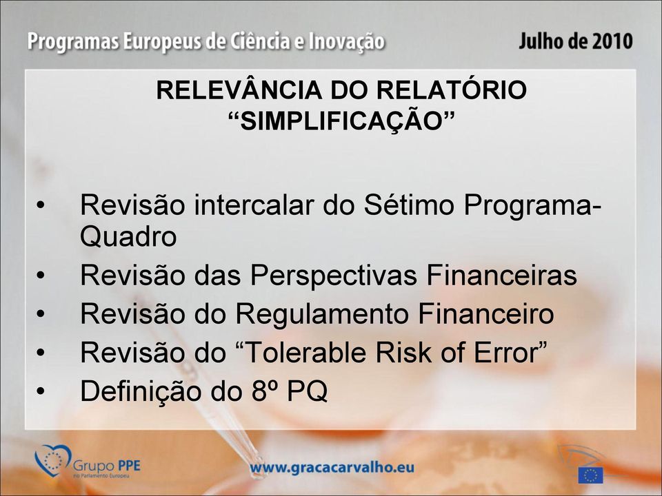 Perspectivas Financeiras Revisão do Regulamento