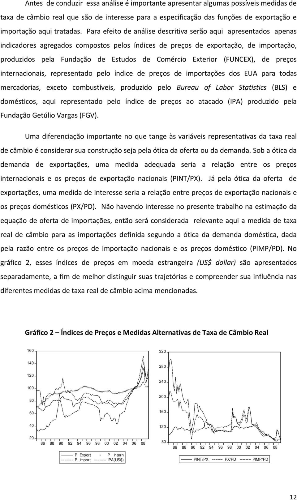 Exterior (FUNCEX), de preços internacionais, representado pelo índice de preços de importações dos EUA para todas mercadorias, exceto combustíveis, produzido pelo Bureau of Labor Statistics (BLS) e