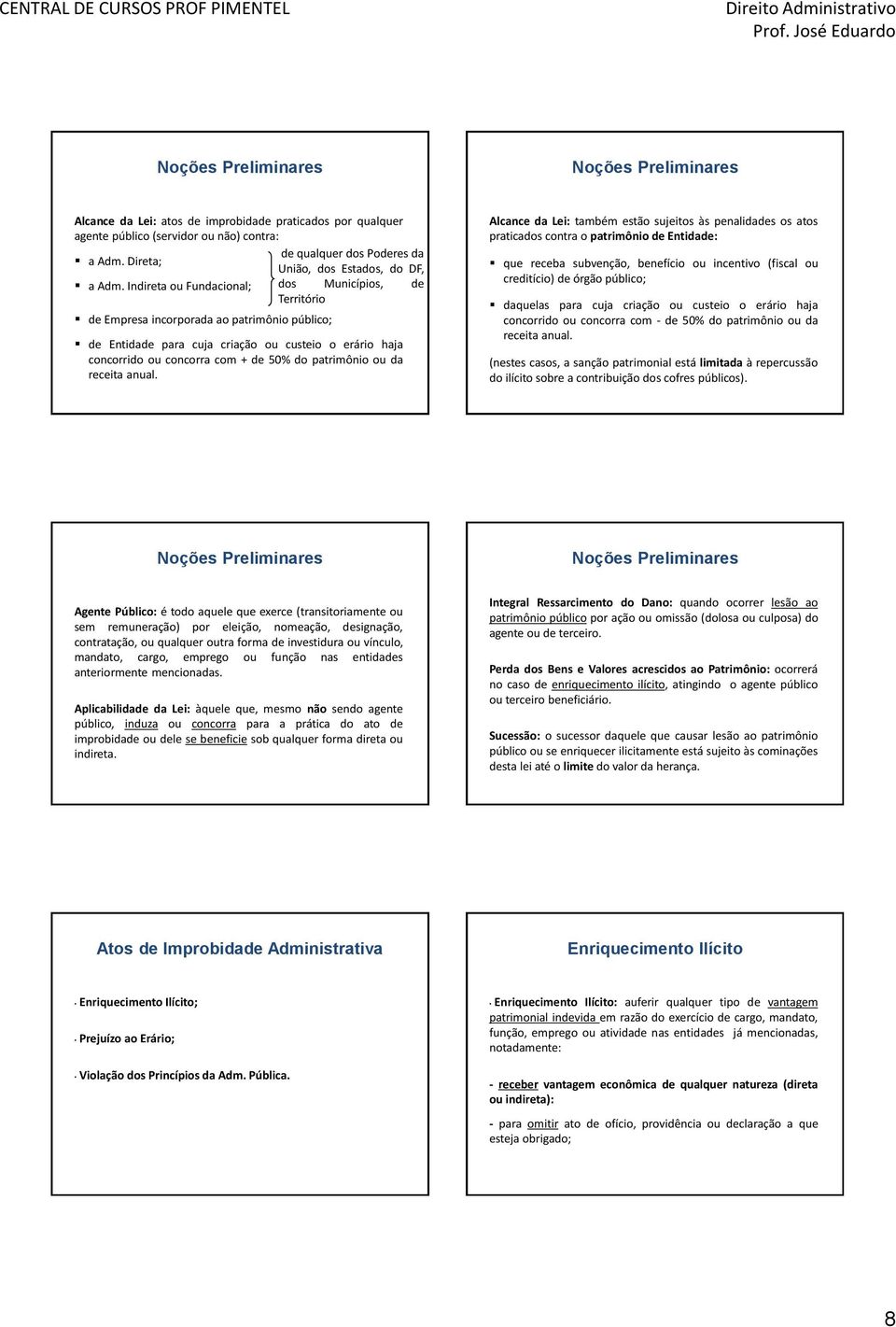 Indireta ou Fundacional; dos Municípios, de Território de Empresa incorporada ao patrimônio público; de Entidade para cuja criação ou custeio o erário haja concorrido ou concorra com + de 50% do