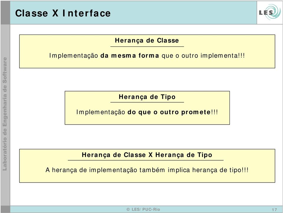 !! Herança de Tipo Implementação do que o outro promete!