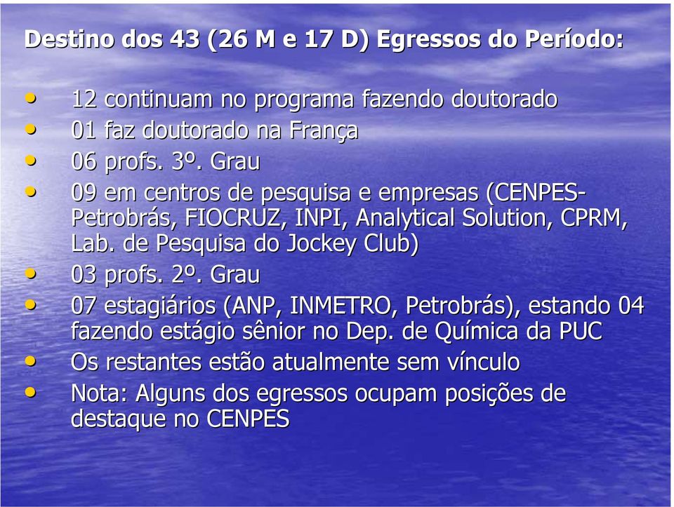 . de Pesquisa do Jockey Club) 03 profs. 2º