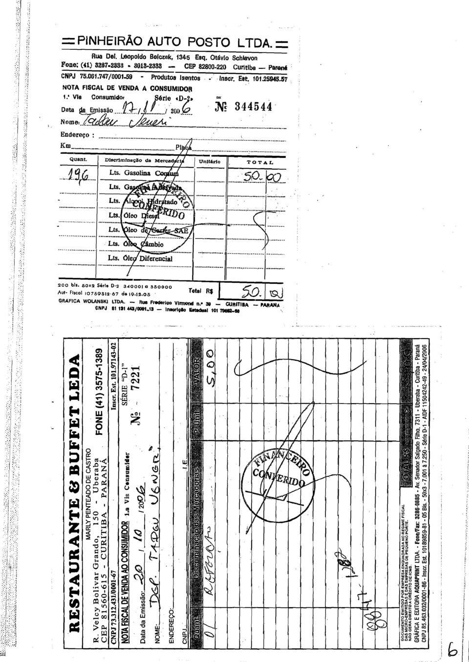 431/0001-67 nscr. Est. 101.97143-02 NOlA FSCAL DE MNDA A0 CONSUMDOR 1.8 vie C.