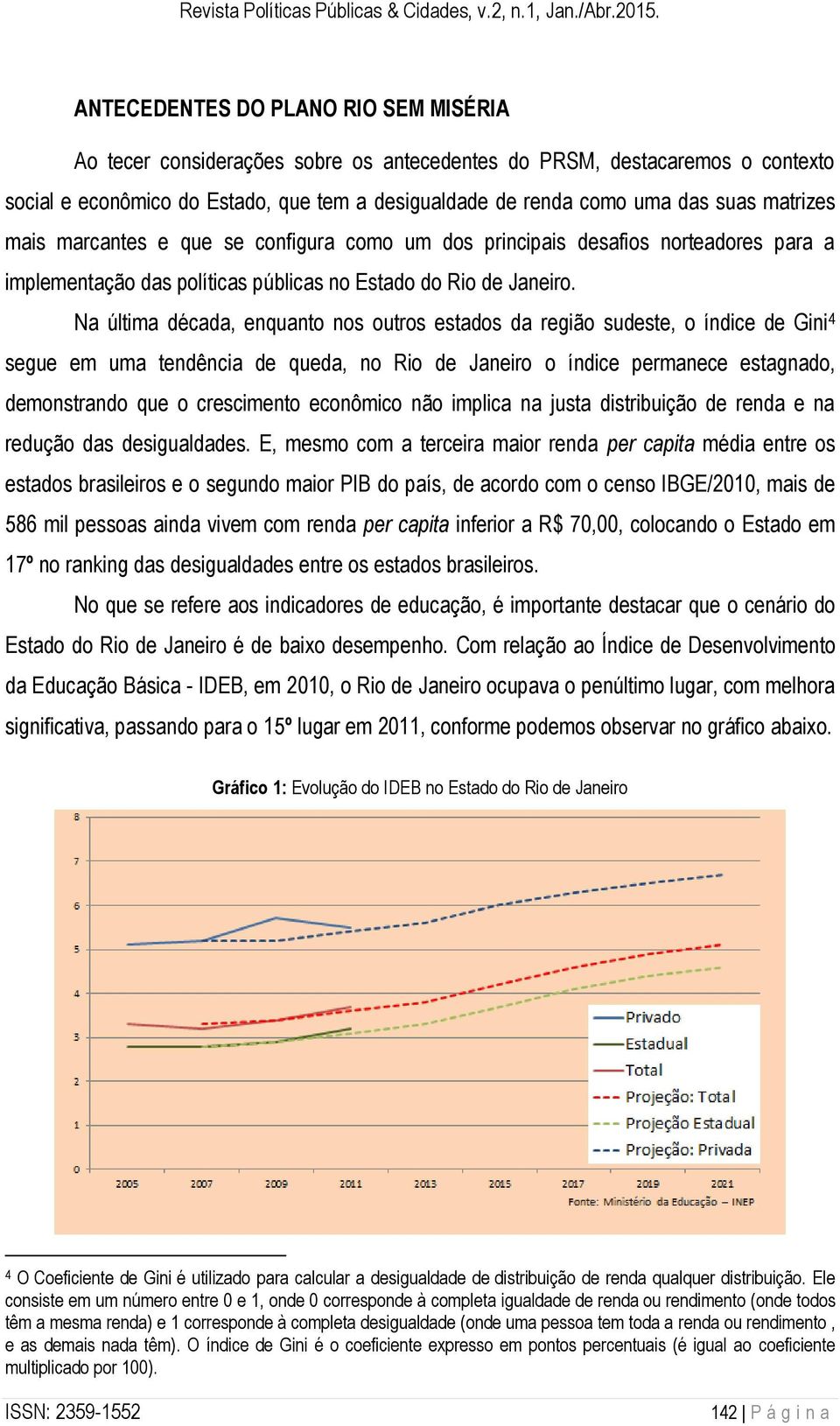 Na última década, enquanto nos outros estados da região sudeste, o índice de Gini 4 segue em uma tendência de queda, no Rio de Janeiro o índice permanece estagnado, demonstrando que o crescimento