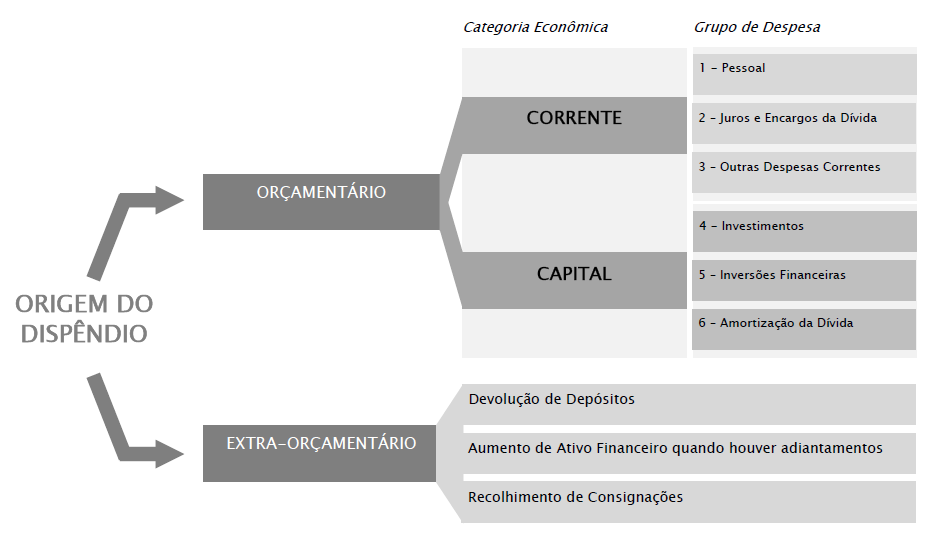 Figura 2: Segregação dos dispêndios no setor público Até aqui foi apresentado o que existe no nível conceitual.