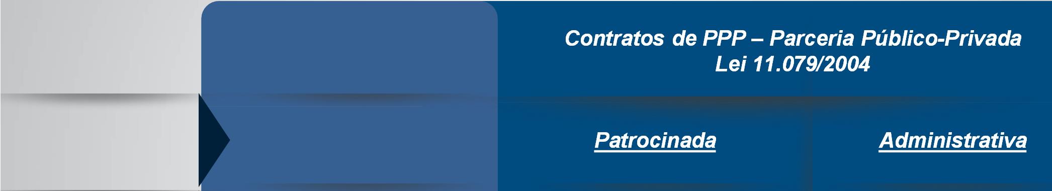 MODALIDADE DE PPP s Característica Contratos de Concessão Lei 8.8987/95 Contratos de PPP Parceria Público-Privada Lei 11.