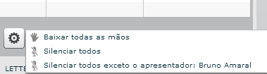 Deixa o usuário mudo; 3. Expulsar usuário da sala; 4.