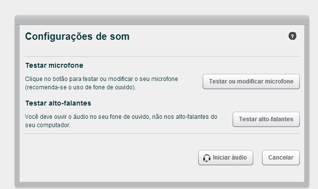 3) Configurações de Som Sob a tela de permissões do Flash, há uma outra tela de configurações, esta de som.