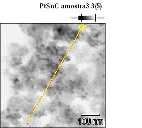 FIGURA 38 - Micrografias eletrônicas de transmissão com o correspondente localização do line-scan e os