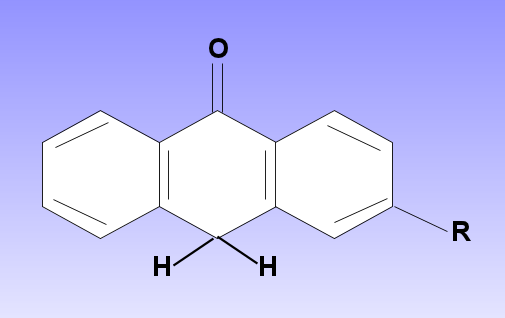 Antraquinonas Substâncias aromáticas que podem ser encontrados na forma de glicosídeos (glicona + aglicona) ou na forma livre (antraquinona ou antrona).