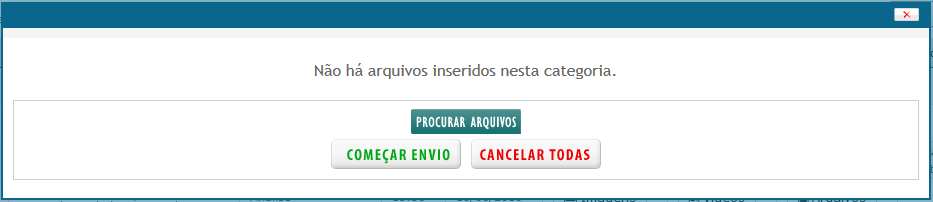 6.5. Arquivos Exatamente como as imagens e os vídeos, os arquivos só aparecem após a criação do registro. Para inserir um novo arquivo, basta clicar no campo.