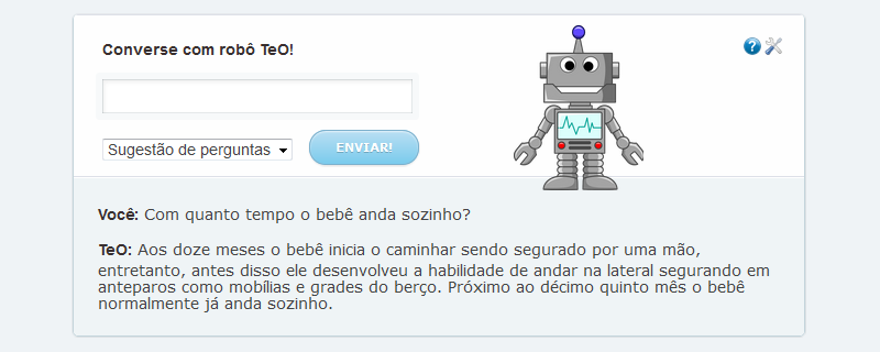 Figura 5 - Novas sugestões de perguntas. Caso o usuário encontre na lista uma pergunta que lhe interesse, ele poderá clicar em cima dela para que o bot a responda.