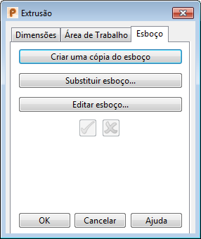 Exemplo de criação de um sólido de extrusão a partir de um esboço Para criar um sólido de extrusão a partir de um esboço: 1 Selecione o item de esboço e clique em Criar um ou mais sólidos de extrusão