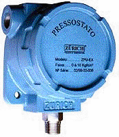Pressostato É constituído em geral por um sensor, um mecanismo de ajuste de set-point e uma chave de duas posições (aberto ou fechado).