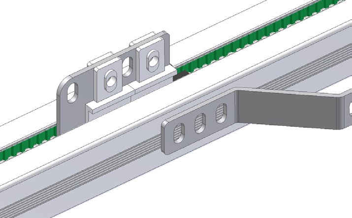 Manual trilho motorizado para cortinas Montagem Esta ponta fica para o centro do trilho M