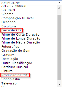 3- Cadastrar novas produções: Para cadastrar audio visuais, basta clicar no ícone: Logo será direcionado para a seguinte página abaixo: Atenção para a funcionalidade destacada acima.