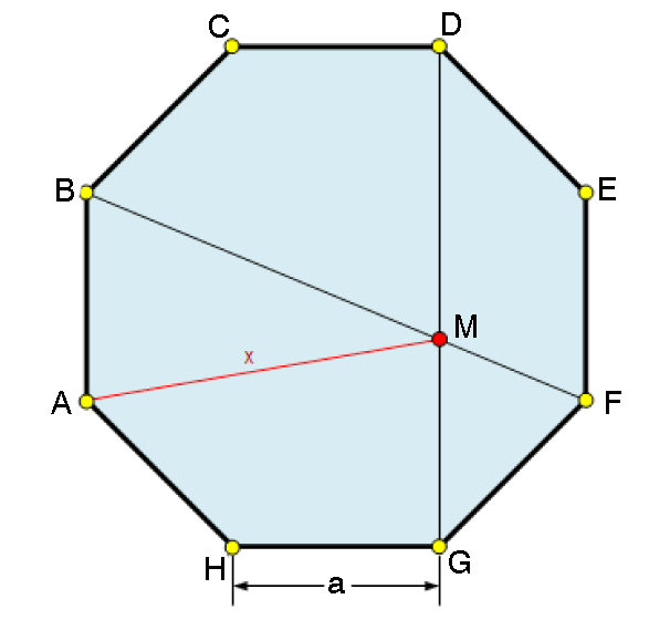 5 0) O octógono regular ABCDEFGH da figura abaixo, tem lado a de medida 2 cm.