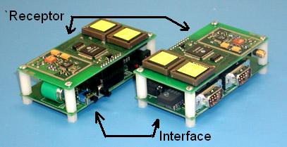 A placa inferior é denominada INTERFACE e a de cima RECEPTOR propriamente dito.